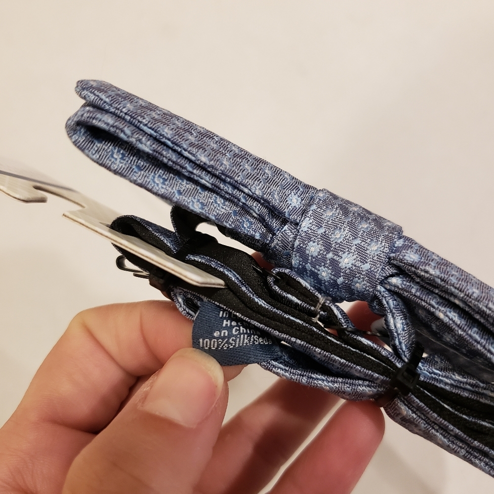 NWT Ryan Seacrest Distinction Silk Bow Tie Blue - Picture 5 of 6